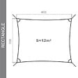 COTE STORE - Voile d'ombrage 4 x 3 m imperméable 220g/m² Haute densité - Tissu déperlant - Beige crème - vignette