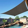 COTE STORE - Voile d'ombrage 4 x 3 m imperméable 220 g/m² Haute densité - Tissu déperlant - Gris ardoise - vignette