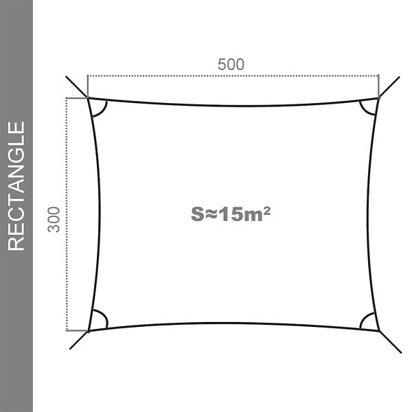COTE STORE - Voile d'ombrage 5 x 3 m imperméable 220g/m² Haute densité - Tissu déperlant - Terracotta épicé - large