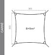 COTE STORE - Voile d'ombrage 3 x 3 m imperméable 220g/m² Haute densité - Tissu déperlant - Taupe cendré - vignette