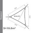 COTE STORE - Voile d'ombrage 5 x 5 x 5 m imperméable 220g/m² Haute densité - Tissu déperlant - Gris ardoise - vignette