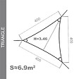 COTE STORE - Voile d'ombrage 4 x 4 x 4 m imperméable 220g/m² Haute densité - Tissu déperlant - Gris ardoise - vignette