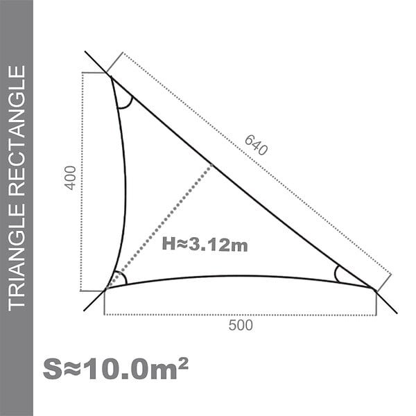 COTE STORE - Voile d'ombrage 4 x 5 x 6,4 m imperméable 220g/m² Haute densité - Tissu déperlant - Terracotta épicé - large