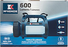 MC KENZIE - Phare LED 3 en 1 avec powerbank - 600Lm - large