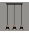 ATMOSPHERA - Luminaire Suspension 3 Lampes en métal Noir H 100 cm - vignette