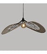 ATMOSPHERA - Luminaire Suspension en métal Noir et corde Beige L 75 cm - vignette