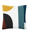 ATMOSPHERA - Coussin décoratif déhoussable en coton motifs brodés Multicolore 45 x 45 cm - vignette