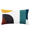 ATMOSPHERA - Coussin décoratif déhoussable en coton motifs brodés Multicolore 30 x 50 cm - vignette
