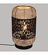 ATMOSPHERA - Lampe à poser en Rotin et métal Noir H 30 cm - vignette