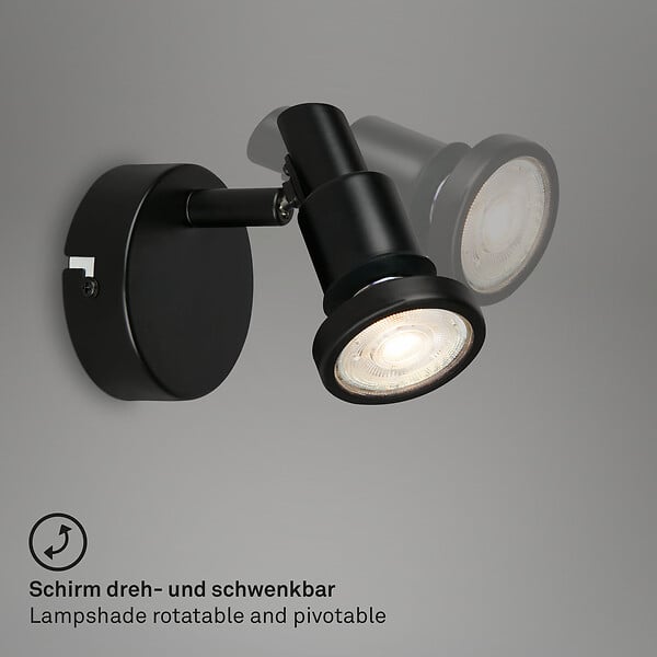 BRILONER - Spot LED - noir - 1xLED-GU10-4 - 8W - large