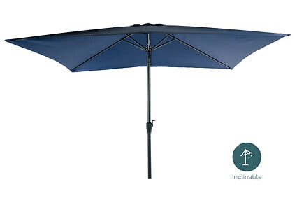 ESSENCIEL GREEN - Parasol 2x3m incl bleu marine ø38mm/alu - large