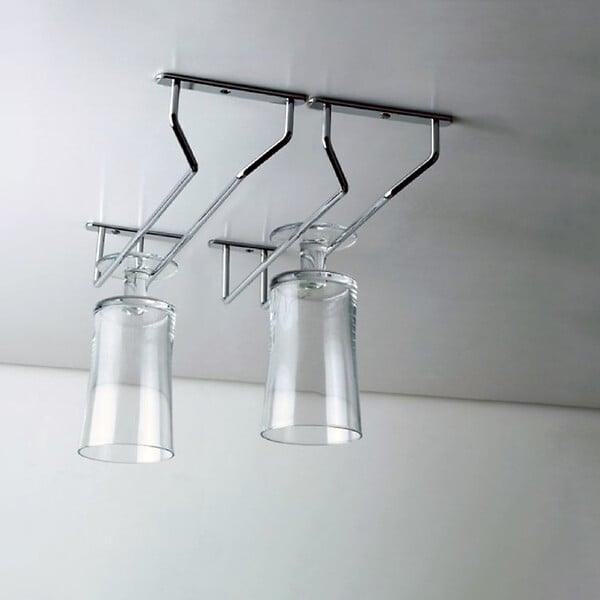 EMUCA - Porte-verres pour meubles Supra 1 rangée, longueur 340mm, Acier, Chromé - large