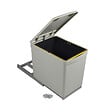EMUCA - Bac de tri sélectif pour fixation inférieure et extraction manuelle dans module de cuisine 1 x 16 litres et couvercle automatique, Plastique, Gris - vignette