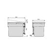 EMUCA - Bac de tri sélectif pour montage sur porte de meuble Recycle, 1 bac extractible de 15 litres, Plastique gris anthracite - vignette