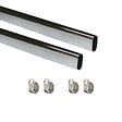 EMUCA - Lot de 2 rails ovales pour armoires 30x15mm longueur 0.75m avec supports, Acier et Zamak, Chromé - vignette