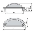 EMUCA - Lot de 20 poignées pour meubles Alberic, L77mm, entraxe 64mm, Zamak, Noir - vignette
