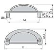 EMUCA - Lot de 20 poignées pour meubles Alberic, L77mm, entraxe 64mm, Zamak, Bronze - vignette