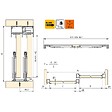 EMUCA - Kit de ferrures pour Placard 81 2 coulissants et fermeture souple, profilé Wave, épaisseur 18mm, panneaux non inclus, Anodisé mat - vignette