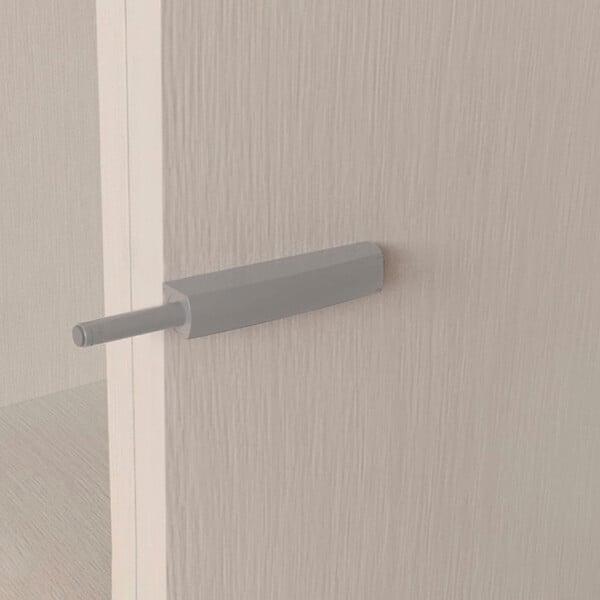 EMUCA - Lot de 10 serrures de porte à visser dans le meuble avec réglage Push Lite, longueur 80mm, Amortisseur, Plastique, Gris - large