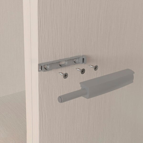 EMUCA - Lot de 10 serrures de porte à visser dans le meuble avec réglage Push Lite, longueur 80mm, Amortisseur, Plastique, Gris - large