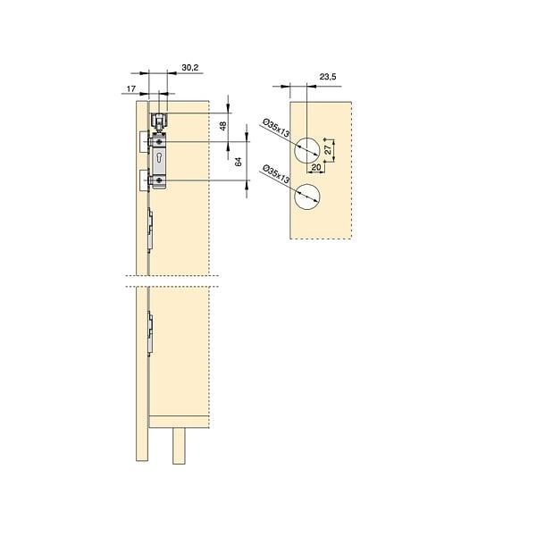 EMUCA - Kit de quincaillerie pour 2 portes coulissantes pliantes et armoire à fermeture souple Twofold, pour 4 panneaux non inclus, Sans coulisse, Anodisé mat - large
