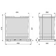 EMUCA - poubelle de recyclage pour montage inférieur et extraction manuelle pour meuble de cuisine Recycle 1x35 litres, Plastique gris anthracite - vignette