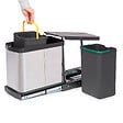 EMUCA - Bac à recyclage pour montage inférieur et extraction manuelle/automatique dans les éléments de cuisine, Inox 2x12 litres plastique et acier inoxydable. - vignette