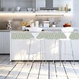 DRAEGER - Bande adhésive Motif Azulejos vert gris et ocre - vignette