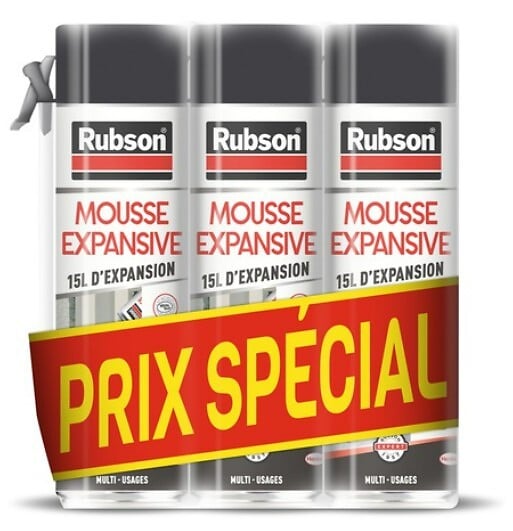 RUBSON - Lot de 3 mousses expansives polyuréthane multi-usages 15L - large