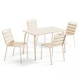 OVIALA - Ensemble table de jardin en métal et 4 chaises ivoire - Palavas - vignette