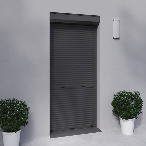 FRANCE COMBI - Volet roulant tirage direct recoupable - Aluminium GRIS - 210x100cm - large