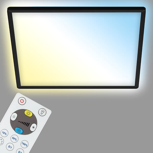 BRILONER - Panneau LED CCT ultra plat - noir - 1xLED-22W - large