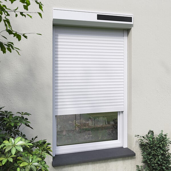 FRANCE COMBI - Volet roulant electrique recoupable solaire - blanc - 160x150cm - large