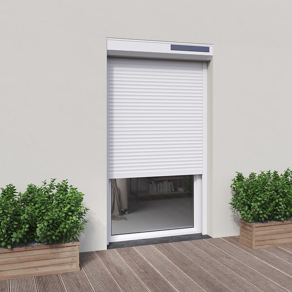 FRANCE COMBI - Volet roulant solaire recoupable - Blanc - H.215xl.120cm - large