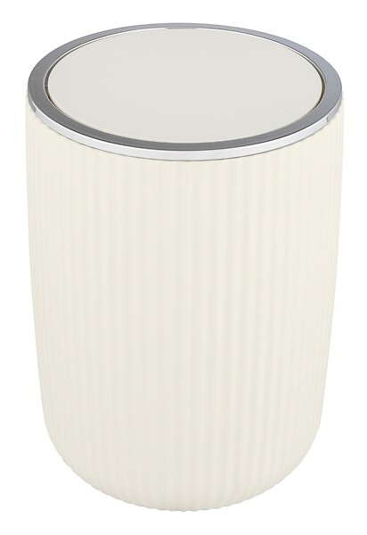 WENKO - Poubelle Agropoli 5,5L - Plastique mat - Blanc crème - large