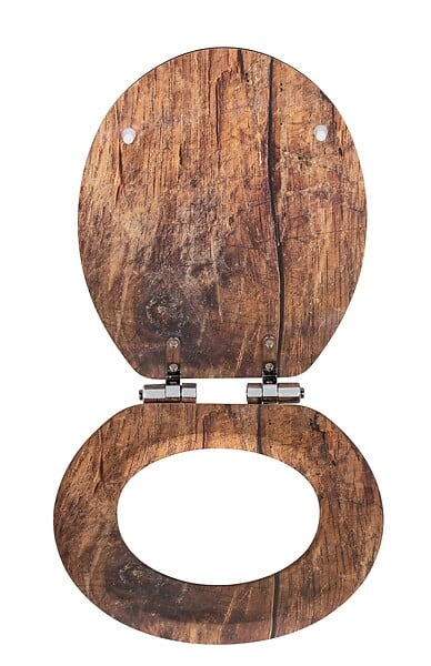 WENKO - Abattant WC MDF Rustic Fix-Clip - large