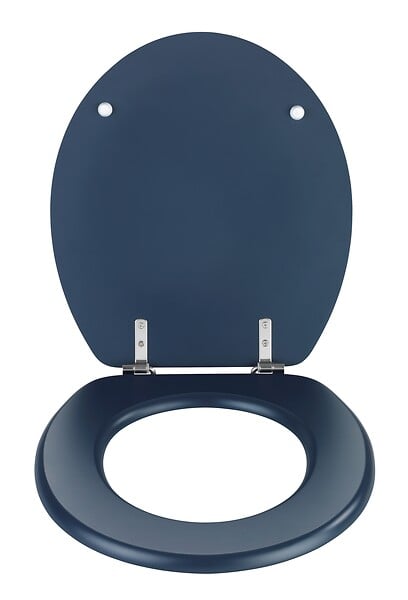 WENKO - Abattant WC MDF Prima - Bleu marine mat - Ovale - large