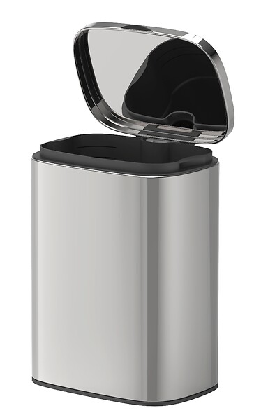WENKO - Poubelle murale Sare 5l inox brillant - large