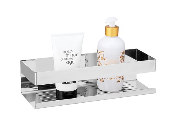 WENKO - Etagère murale acier inoxydable Genova Shine Chrome brillant - large