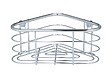 WENKO - Étagère d'angle Trestina - Inox chromé - Adhésif ou perçage - vignette