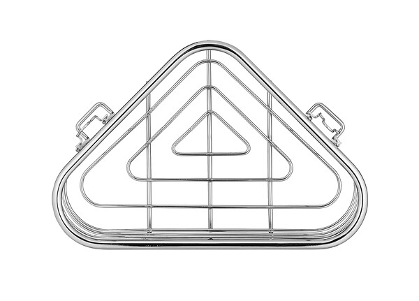 WENKO - Étagère d'angle Trestina - Inox chromé - Adhésif ou perçage - large