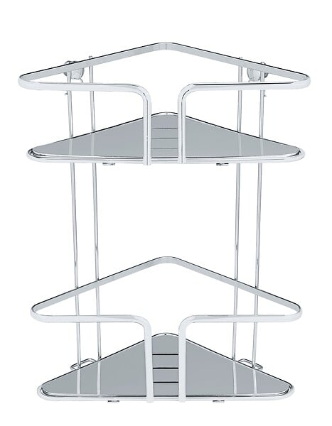 WENKO - Etagère d'angle Termoli inox 2 niveaux - large