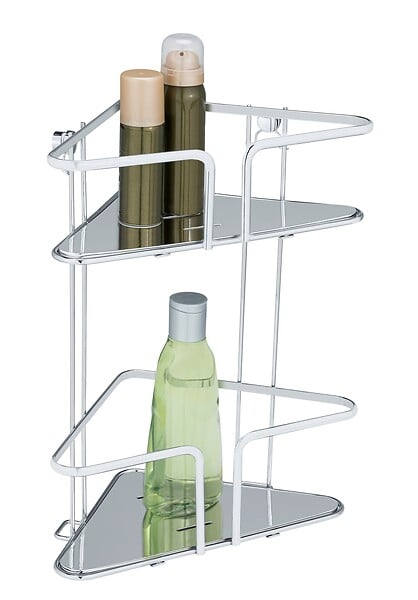 WENKO - Etagère d'angle Termoli inox 2 niveaux - large