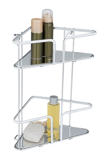 WENKO - Etagère d'angle Termoli inox 2 niveaux - large