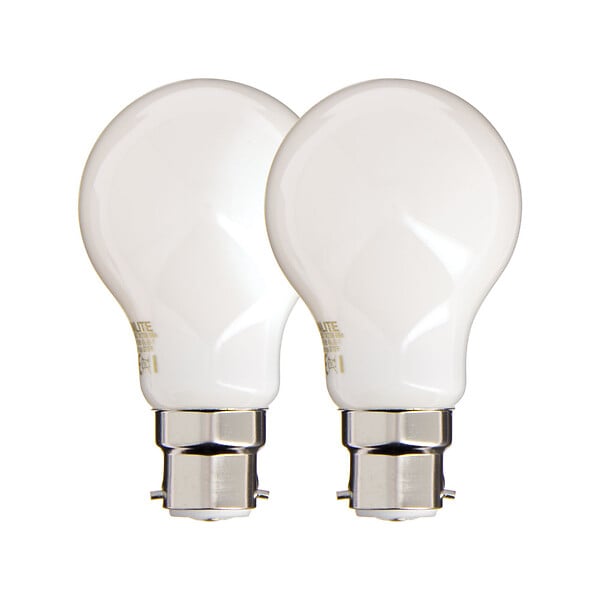 XANLITE - Lot de 2 ampoules Filament LED opaques, culot B22, forme A60, puissance équivalente 60W, flux 806 lm, lumière blanc chaud 2700 K - large
