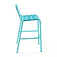 OVIALA - Chaise haute de jardin en métal bleu - Palavas - vignette