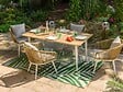 JARDILINE - Ensemble repas table de jardin rectangulaire en bois teck Maldives avec 4 fauteuils Maldive - Jardiline - vignette