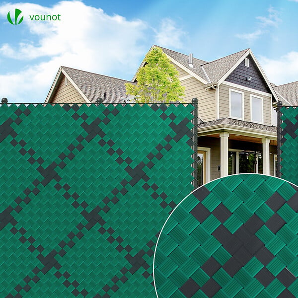VOUNOT - Kit de lamelles occultantes PVC brise vue 150m x 4.7cm avec 300 clips Vert - large