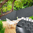 VOUNOT - Kit de lamelles occultantes PVC brise vue 150m x 4.7cm avec 300 clips Gris - vignette