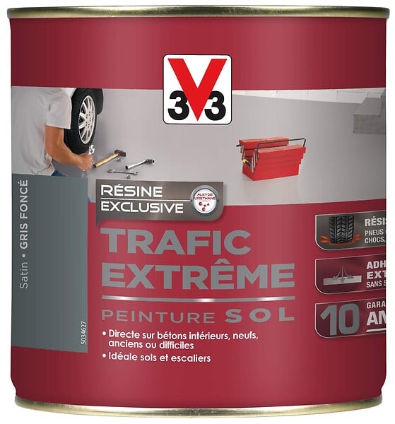 V33 PEINTURE - Peinture sol intérieur Trafic Extrême Gris foncé 0.5L - large